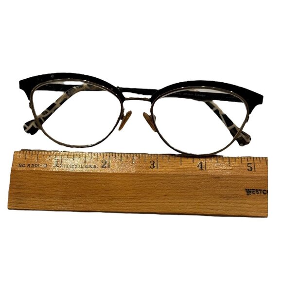 Betsey Johnson Womens Fox Black Eyeglass Frame Metal Giraffe Print 50-16-135 - Picture 7 of 11